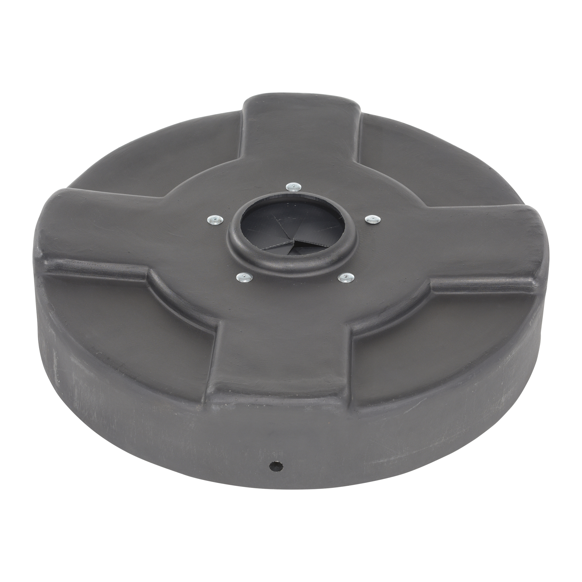 Vestil Low-Density Polyethylene Drum Recycling Lid with Flaps 30 Gallon Black